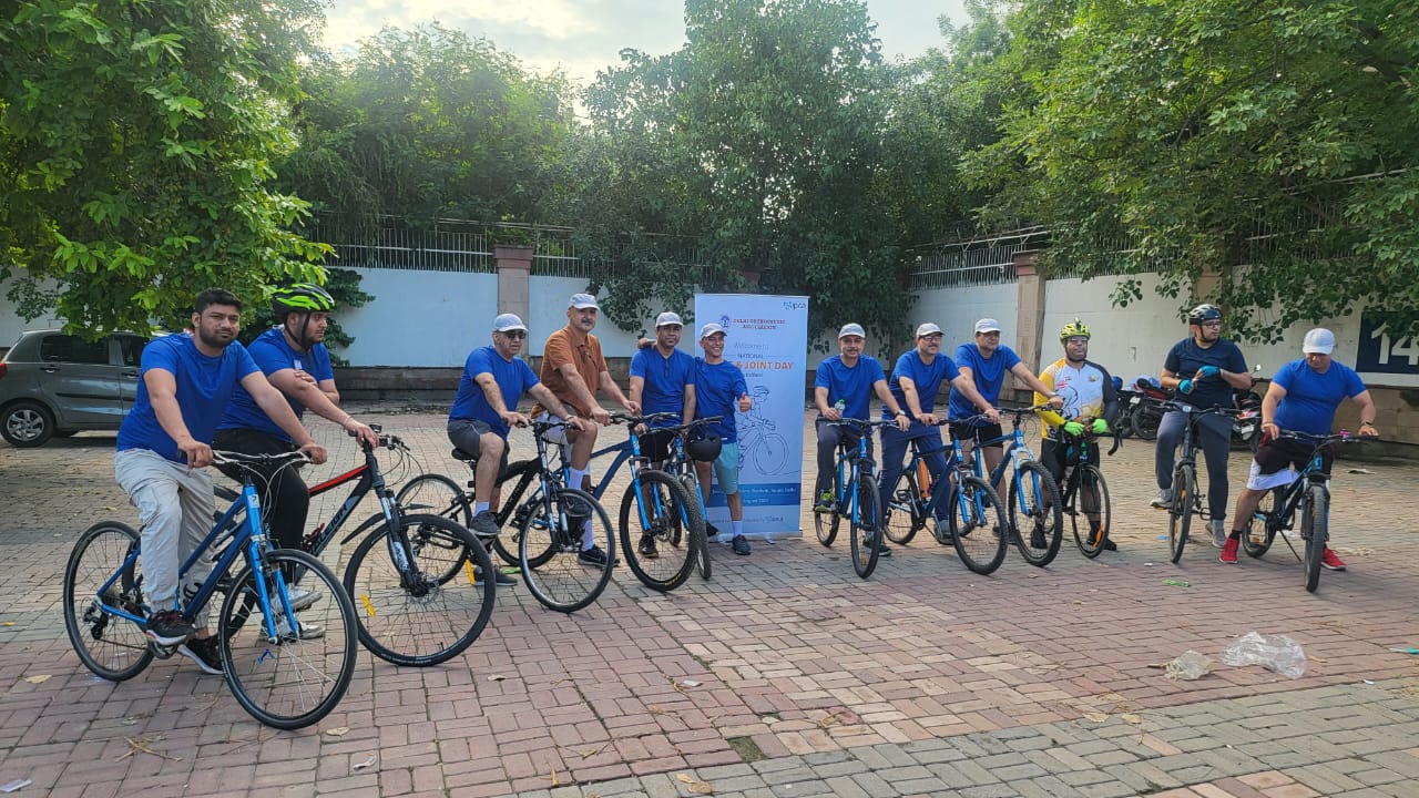 An initiative by ‘Delhi Orthopedic Association’ Cycling was organised on ‘Bone & Joint Day’ at JLN stadium Delhi